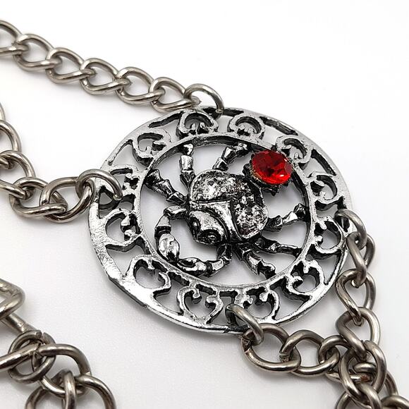 Vintage Zodiac Rhinestone Belt, Six Signs, 40 Inches, Silver Tone - Picture 7 of 10